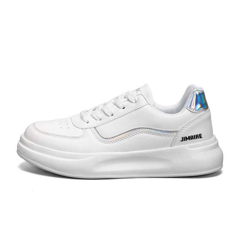 

King Jinmai Скользоустойчивые унисекс скейтерские кроссовки лоу-топ бело-серебристые, цвет White Silver