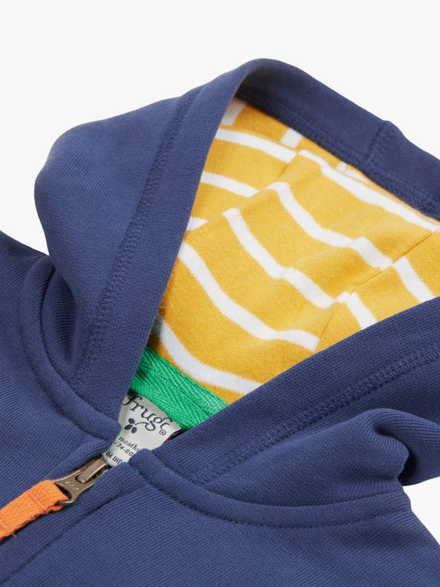 Детская толстовка Carbis из хлопкового флиса с молнией Frugi, Navy Blue/Multi — фото 3
