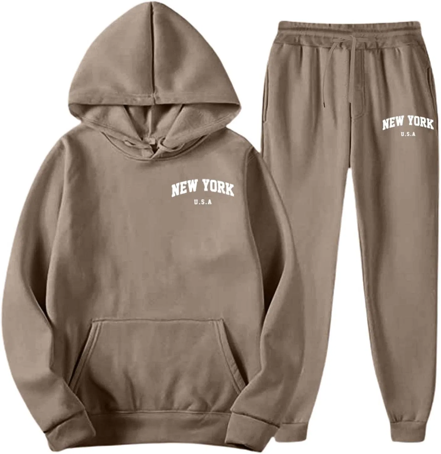Мужской спортивный костюм с принтом, бренд Generic, цвет New York-khaki — фото 4