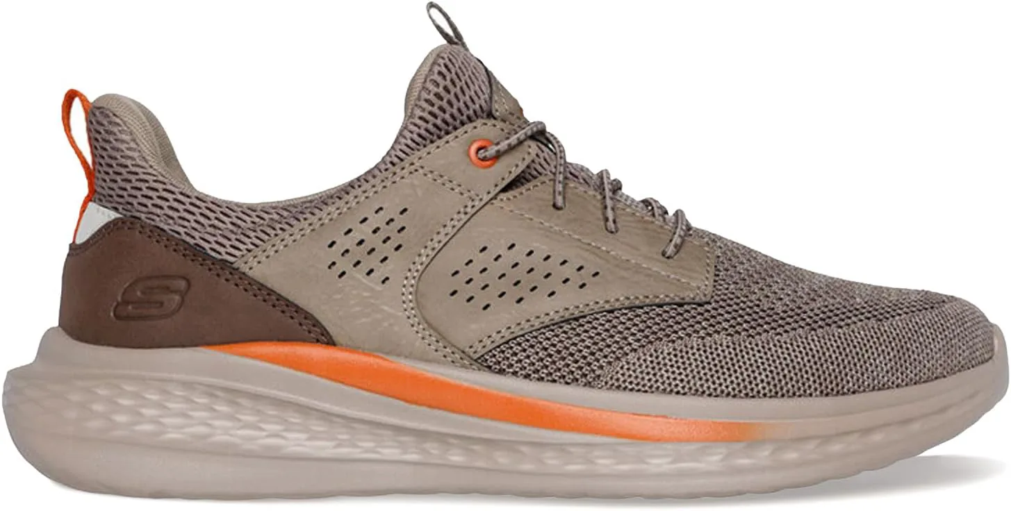 Мужские кроссовки Skechers Streetwear Slade - Breyer с вязаной сеткой, шнуровкой-банджи и четвертной вставкой, без шнурков — фото 3