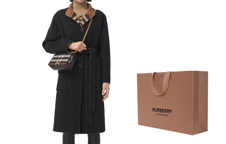 Пальто Burberry, женское, шерстяное, черный — фото 4