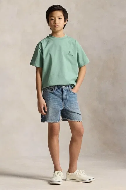 Футболка хлопковая детская Polo Ralph Lauren, бирюзовый — фото 4
