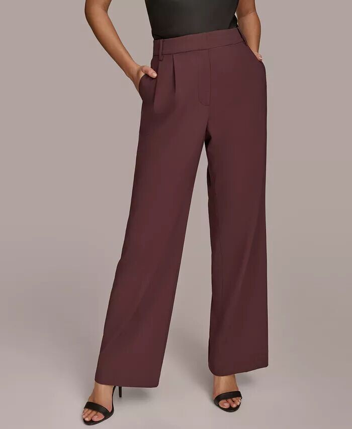 

Женские плиссированные брюки широкого кроя Donna Karan New York, фиолетовый
