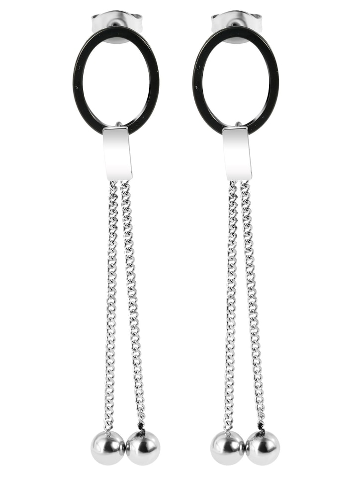 

Adeliás Женские серьги - Серьги-гвоздики из нержавеющей стали серебристого цвета