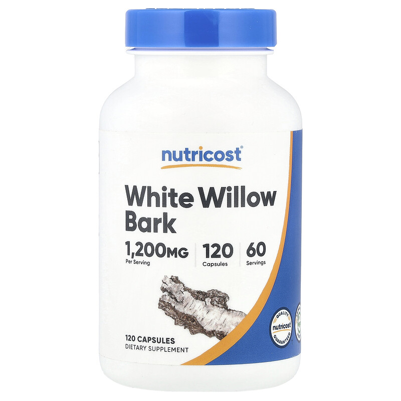 

Nutricost, Кора белой ивы, 1200 мг, 120 капсул (600 мг на капсулу)