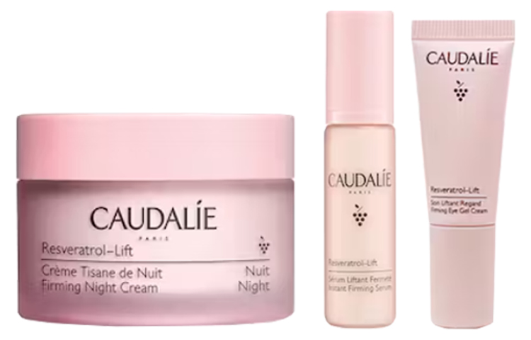 Набор антивозрастных средств Caudalie Resveratrol-Lift: ночной крем + сыворотка + гель-крем для век, 50 мл + 10 мл + 5 мл — фото 2