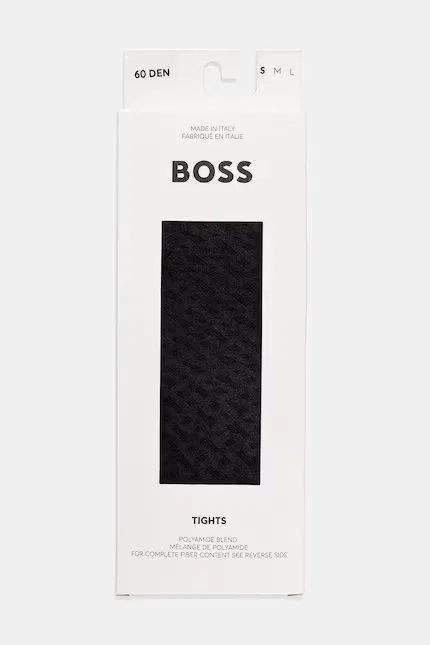 Колготки с монограммой TH BOSS, черный
