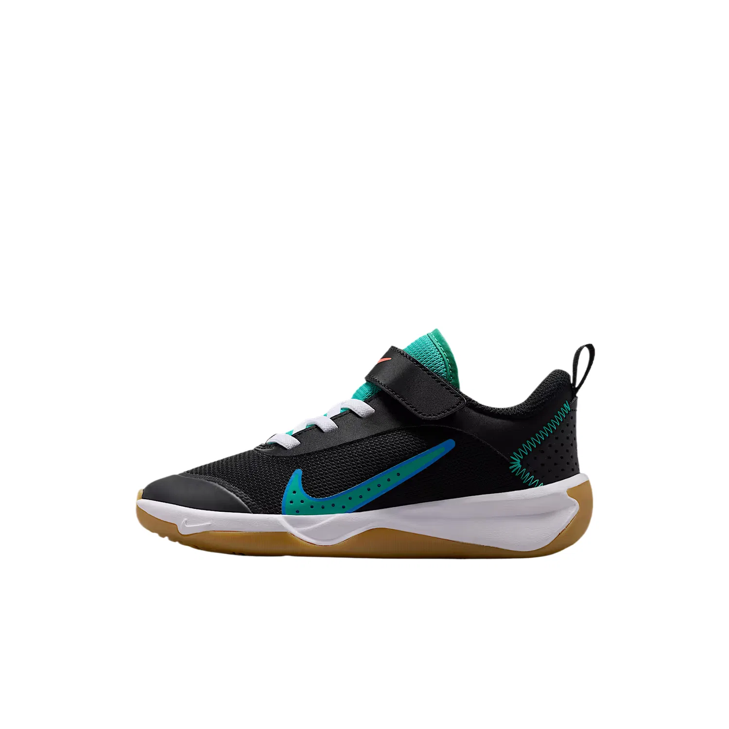 Кроссовки OMNI MULTICOURT Breathable Low top Casual Shoes Kids' Nike, Black/Blue Crystal/Full Orange/Transparent Emeralds