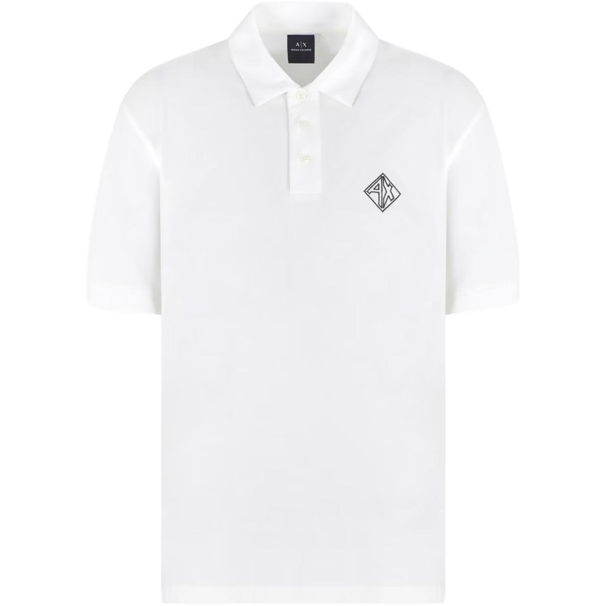 

Armani Exchange Мужская белая рубашка поло AE, Белый, Armani Exchange Мужская белая рубашка поло AE