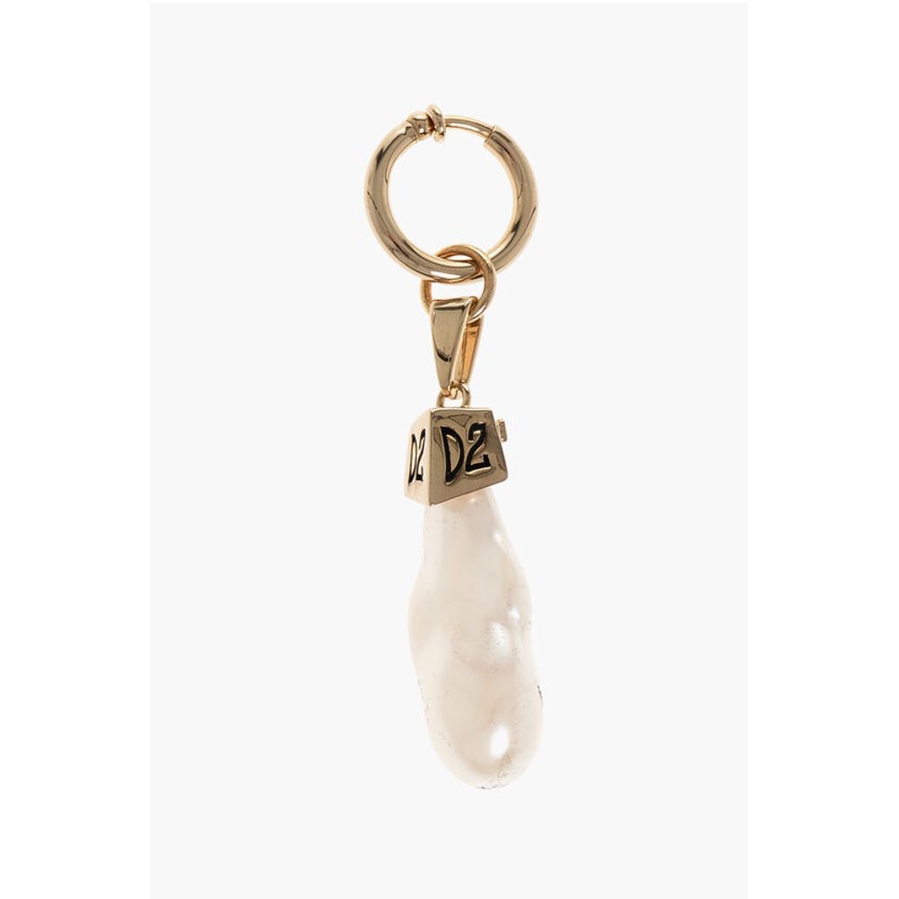 

Металлическая одинарная серьга-клипса с подвеской в ​​форме жемчужины Dsquared2, белый