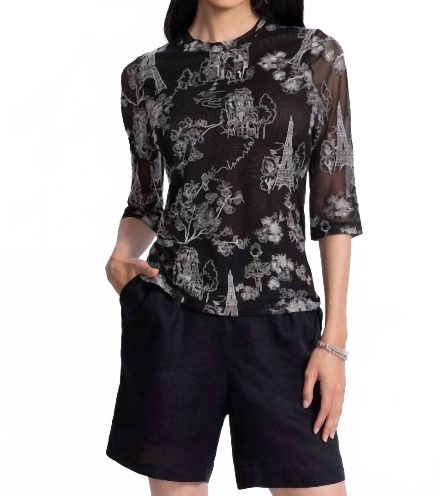 

Кая Мэш Футболка Луиза в черном Johnny Was