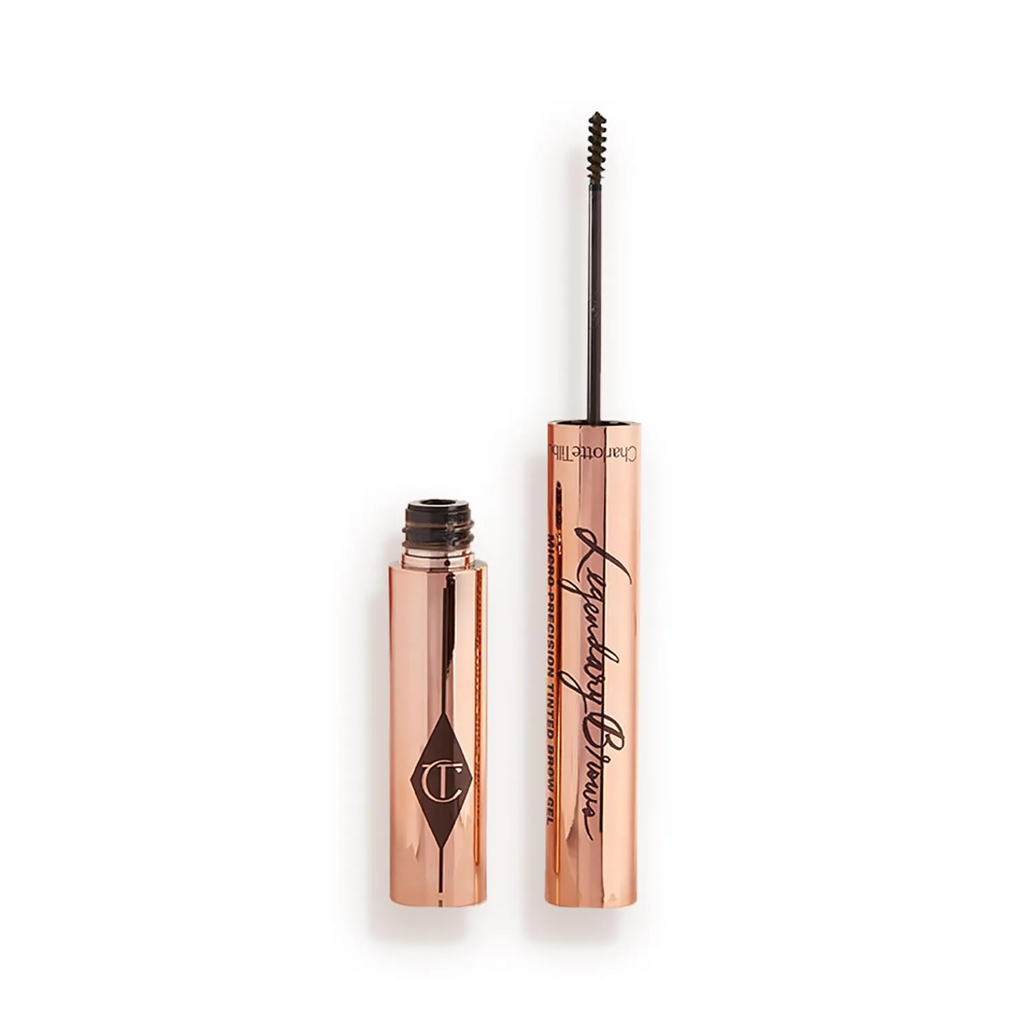 Тонирующий гель для бровей Charlotte Tilbury Legendary Brows - микрокисточка для бровей придает объем, текстуру и четкую форму - водостойкая формула, Dark Brown - warm neutral undertones for medium to dark brown brows