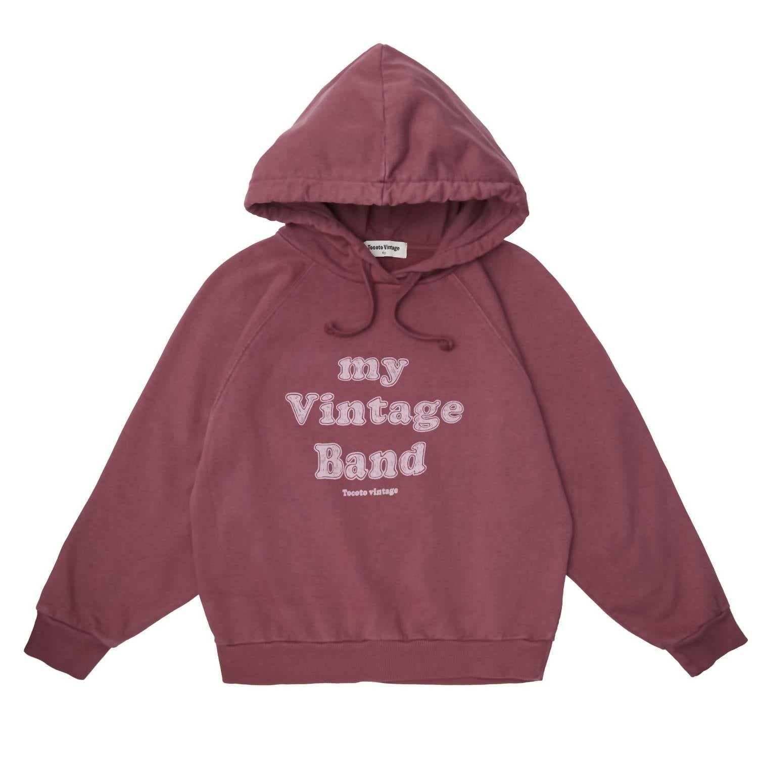 Винтажный худи с капюшоном Band в розовом цвете Tocoto Vintage — фото 3