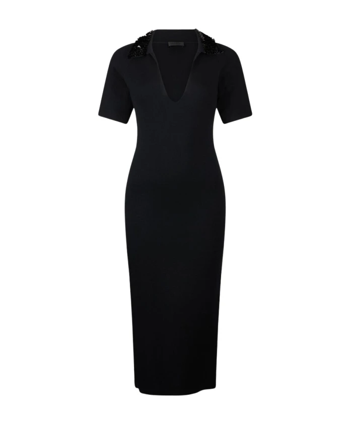 

Платье миди с вышитым воротником Liu Jo, черный