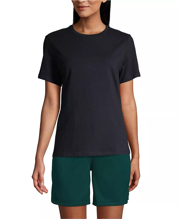 

Школьная форма Женская футболка с коротким рукавом Feminine Fit Essential T-shirt Lands' End, черный