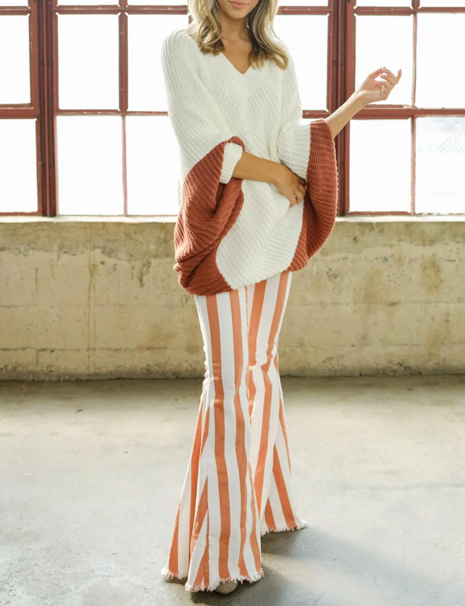 

Свитер-туника свободного кроя из рубчатой ​​вязки в тыквенном цвете Bestto, цвет pumpkin