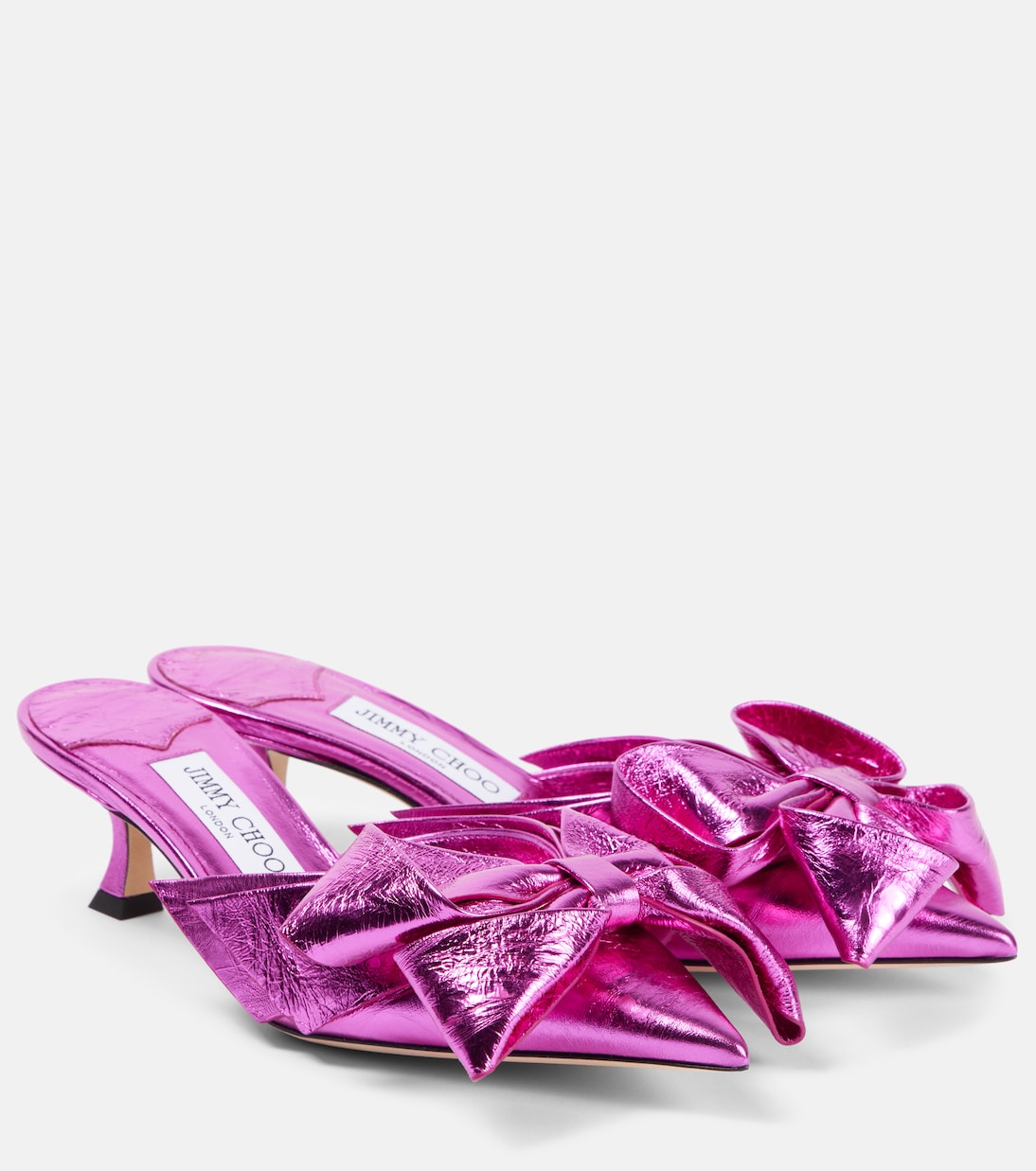 Мюли Staz 50 из металлизированной кожи Jimmy Choo, Magenta