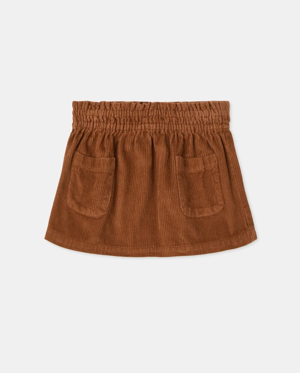 

Вельветовая юбка-солнце для девочки с накладными карманами Kids El Corte Inglés, темно-горчичный