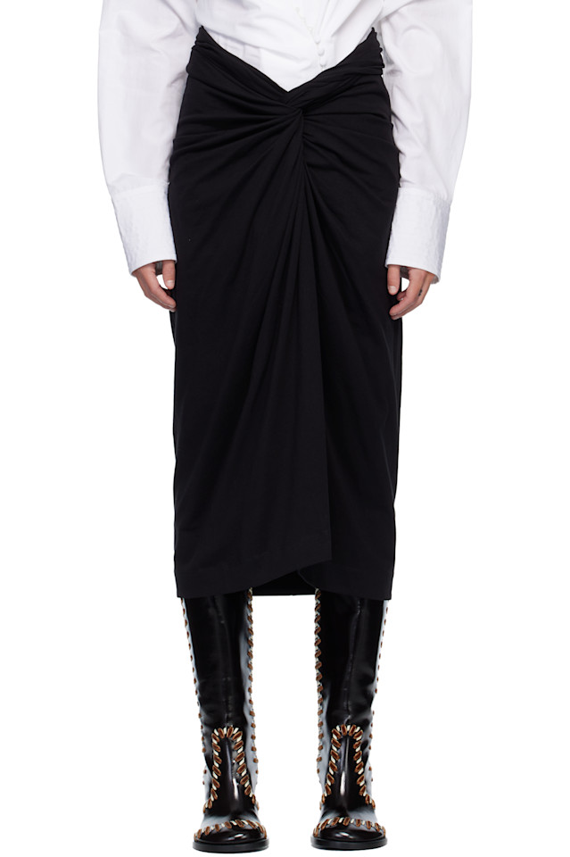 

Джерсийная юбка миди Dries Van Noten, черный