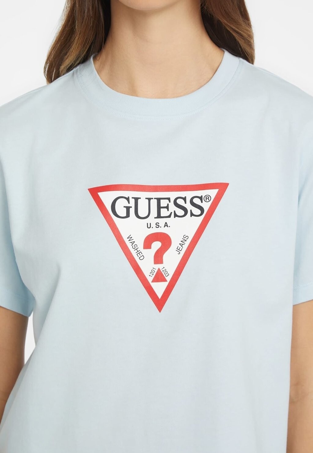 

Футболка с принтом Guess Jeans, светло-голубой