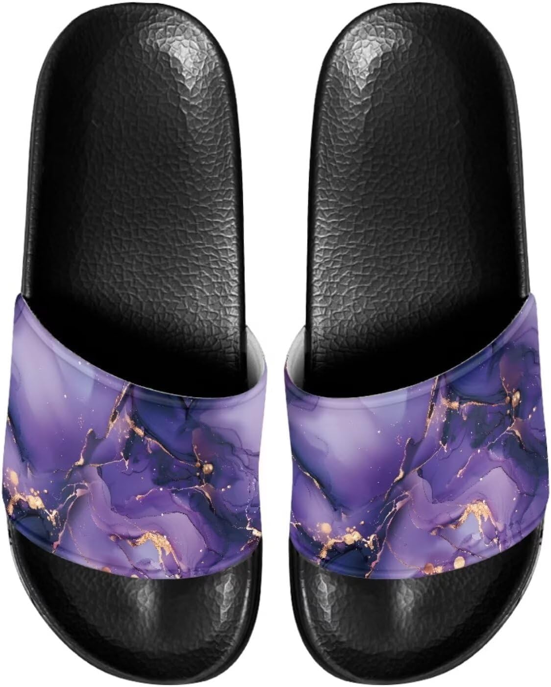 

Противоскользящие сланцы для женщин и мужчин, открытые босоножки для дома, удобные плоские шлепанцы для ванной и пляжа Annejudy, пурпурный