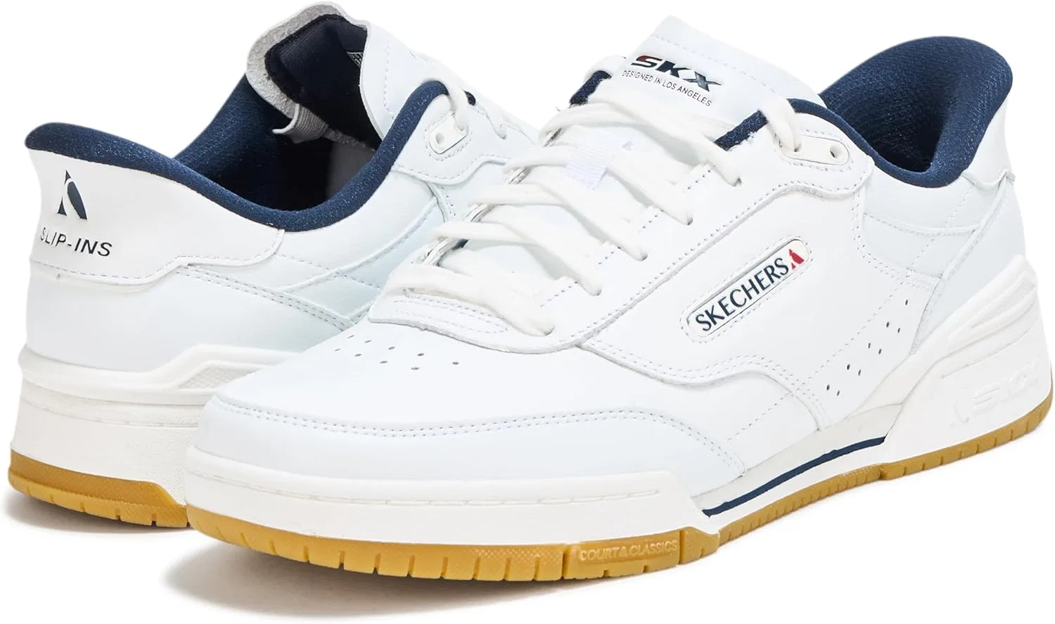 Мужские тапочки Skechers Recoil Hands Free без шнурков, White Navy — фото 3