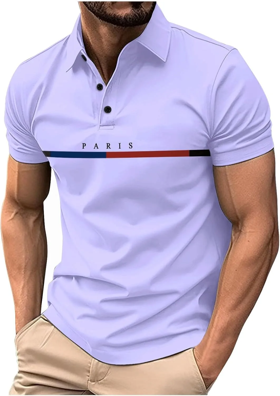 

Мужская поло с коротким рукавом и пуговицами