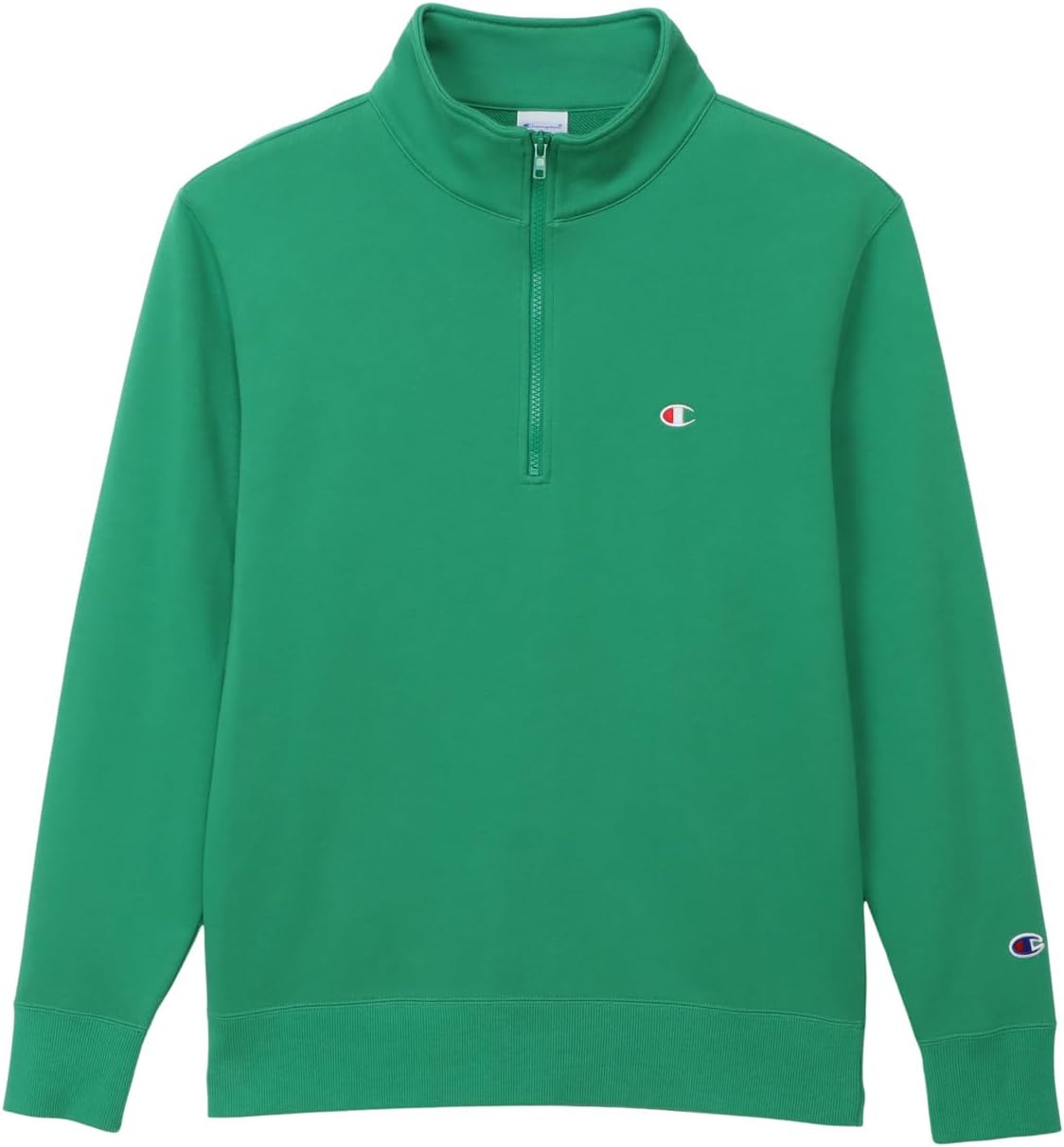 

Мужская толстовка Champion с длинным рукавом, вышитым логотипом в одной точке и застежкой-молнией до середины груди, зеленый