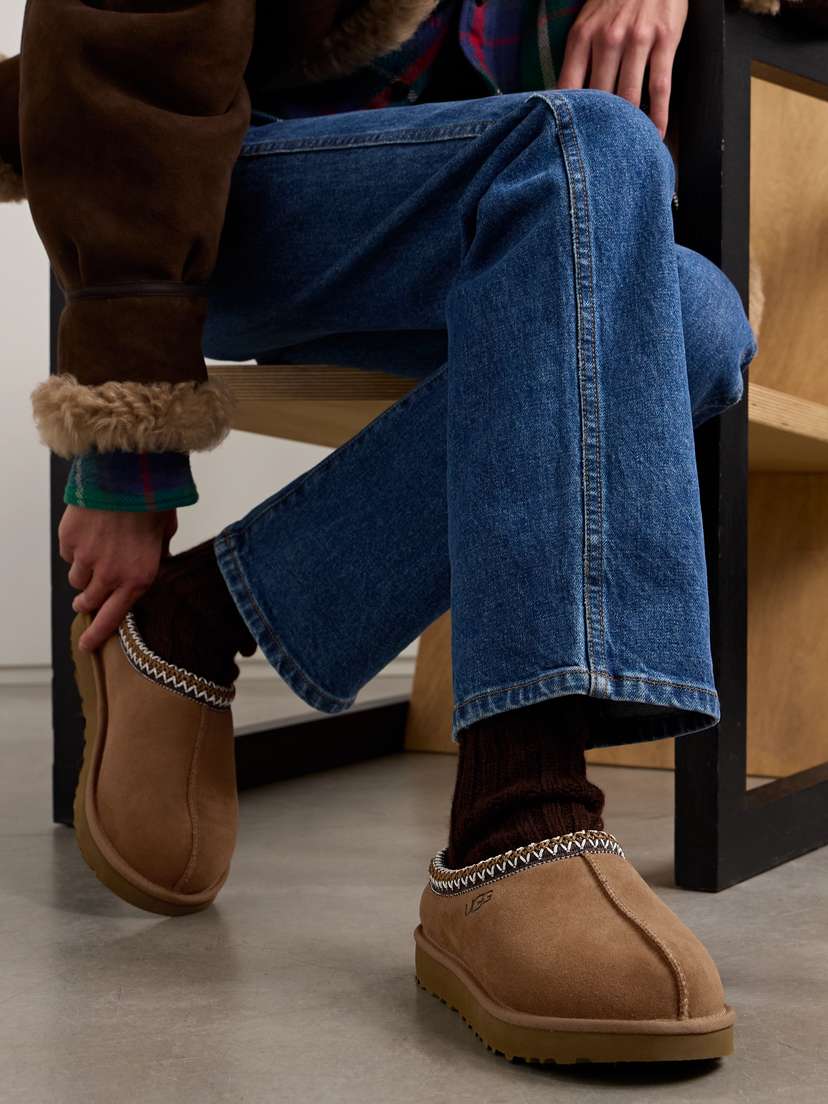 Тапочки из овчины с вышивкой Tasman Ugg, коричневый — фото 2