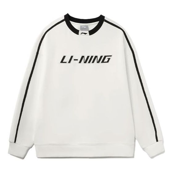 

Спортивная толстовка Li-Ning Striped Graphic Sweatshirt 'Creamy White Black' AWDT581-7, бежевый