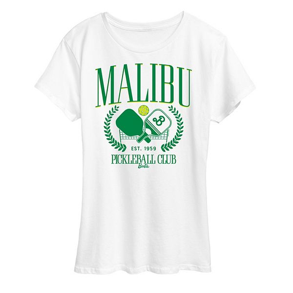 

Женская футболка Malibu с принтом для пиклбола Barbie, White, Белый, Женская футболка Malibu с принтом для пиклбола Barbie, White