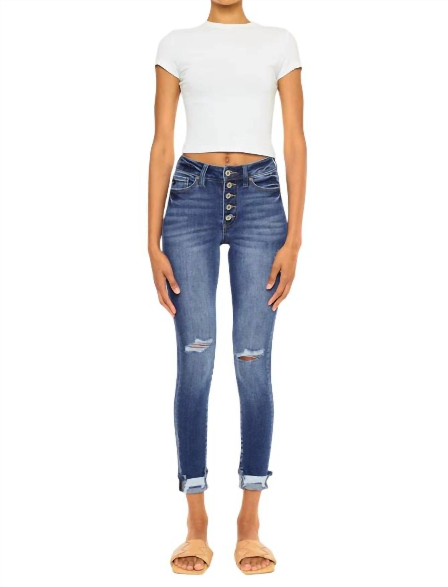 

Узкие джинсы Norah High Rise Ankle Skinny в средней степени стирки KanCan, цвет medium wash