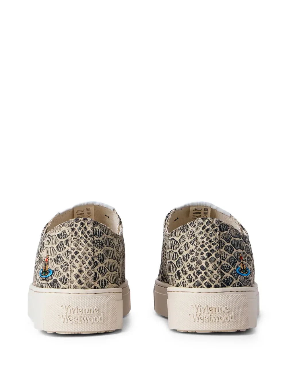 Низкие кроссовки Plimsoll с эффектом змеиной кожи Vivienne Westwood, нейтральный — фото 2