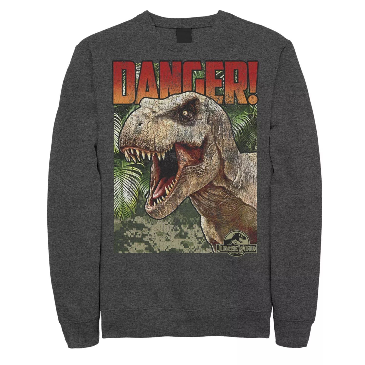 

Мужской флисовый пуловер с ретро-плакатом Jurassic World Danger T-Rex Licensed Character