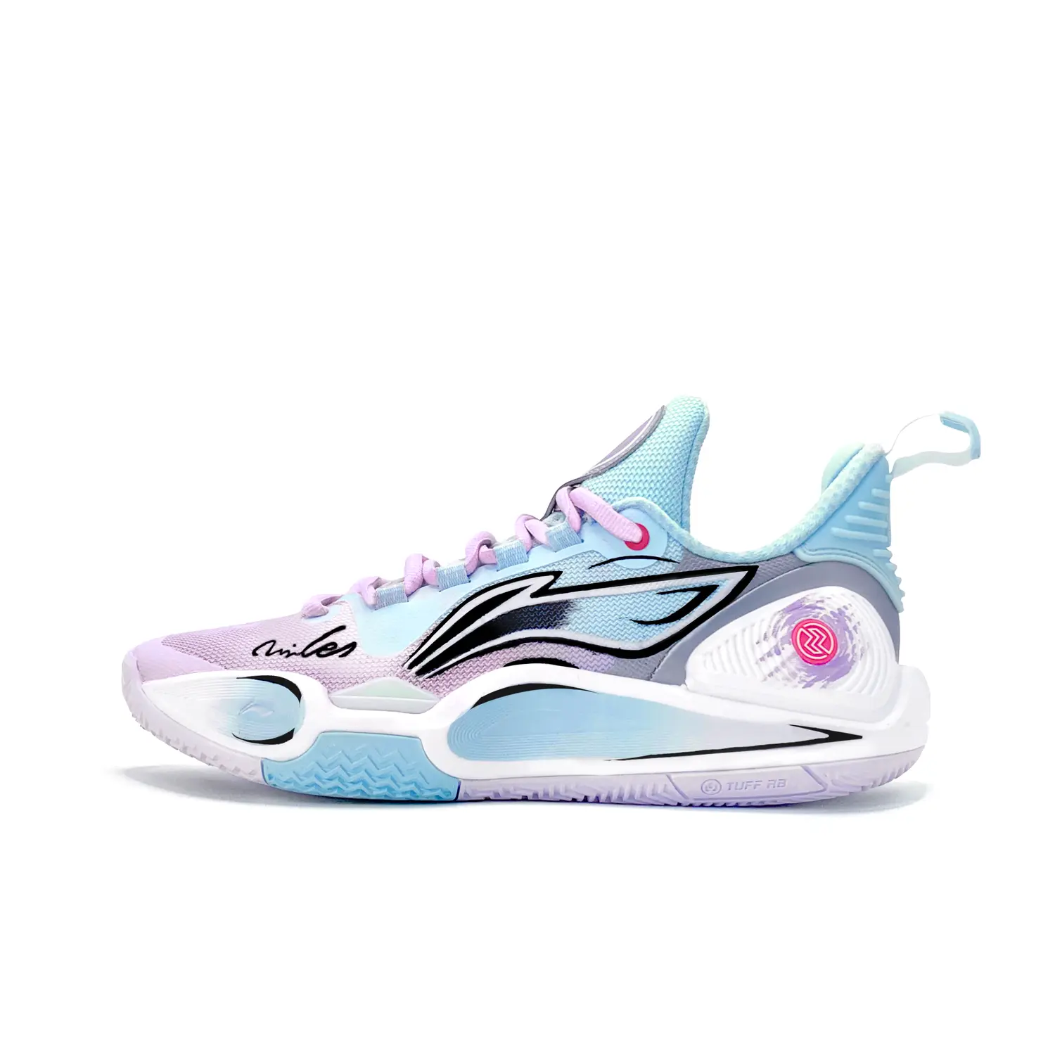 

Мужские баскетбольные кроссовки Li Ning Speed 9 Iridescent Lingyu Mesh из износостойкой сетки, низкие, розово-голубые