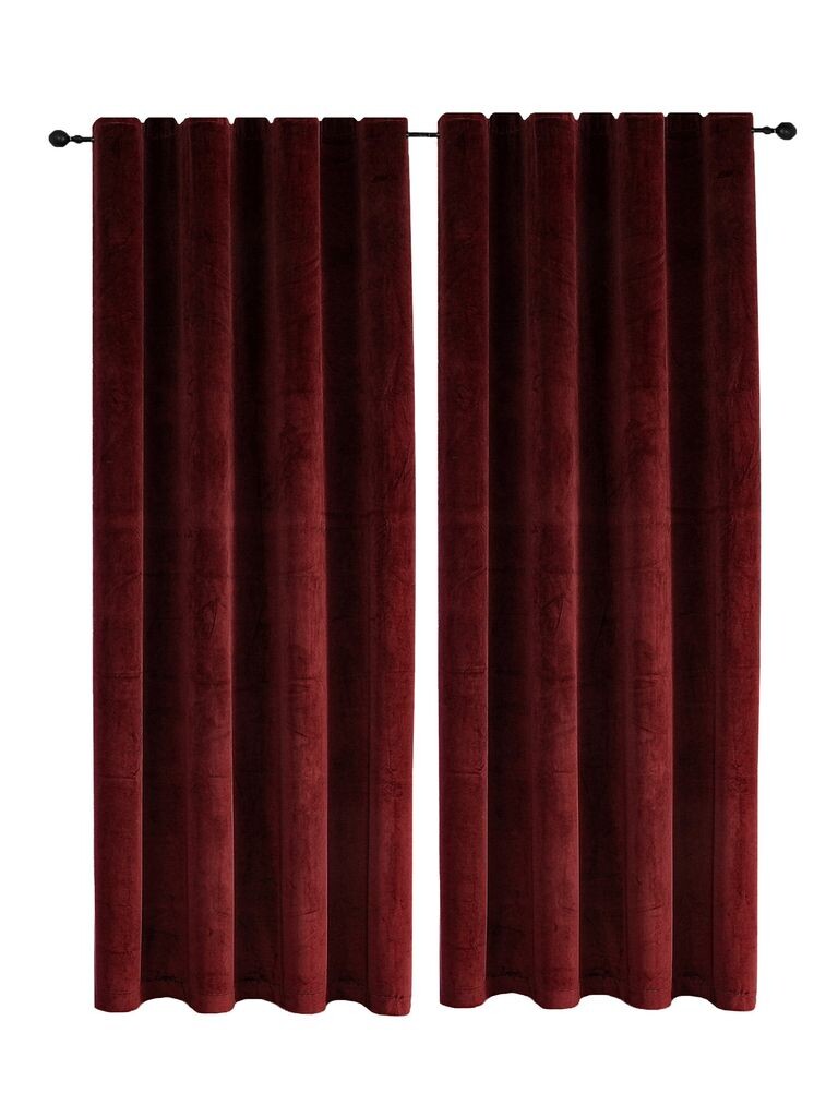 

Комплект штор из 2 лент с рюшами Old Pink Blackout 300 x 245 см Бархатные мягкие непрозрачные шторы Haus und Deko