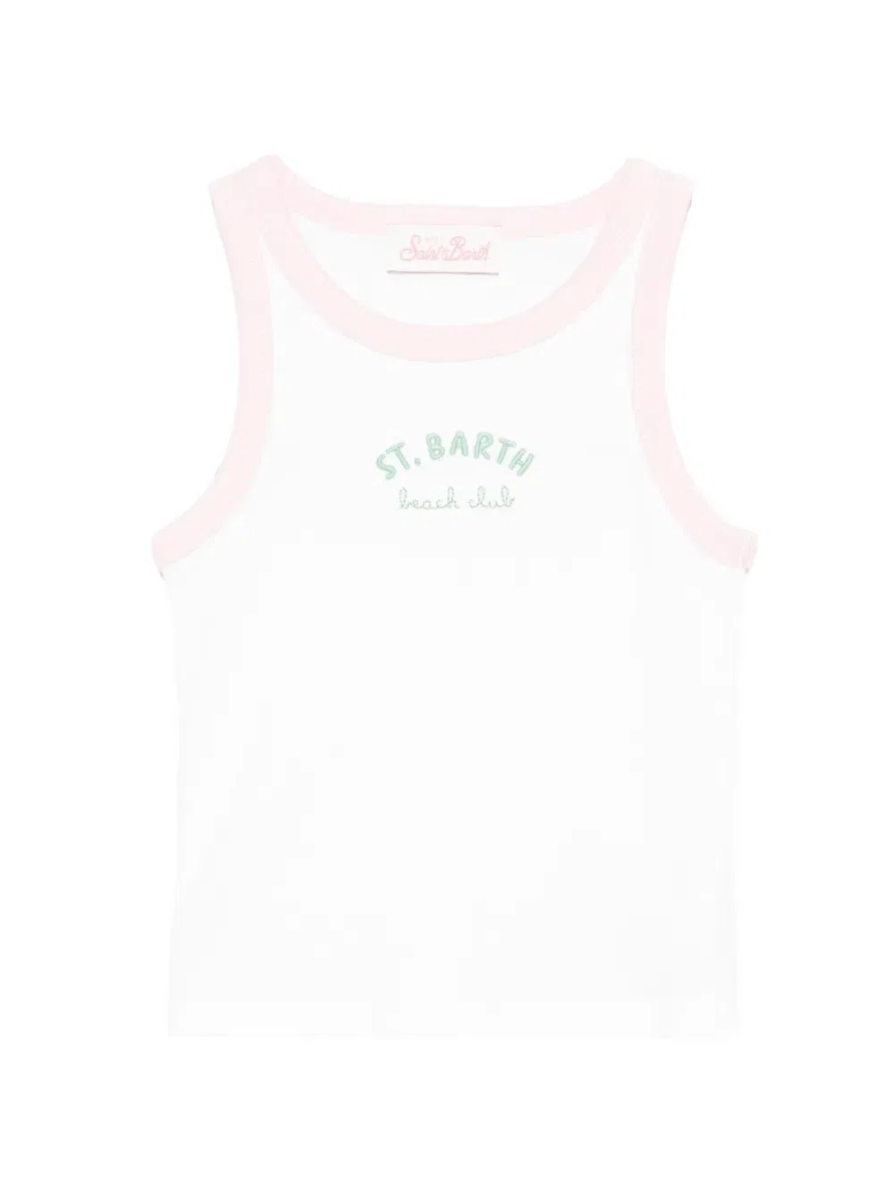 Майка Blue Jr с вышивкой Mc2 Saint Barth Kids, белый