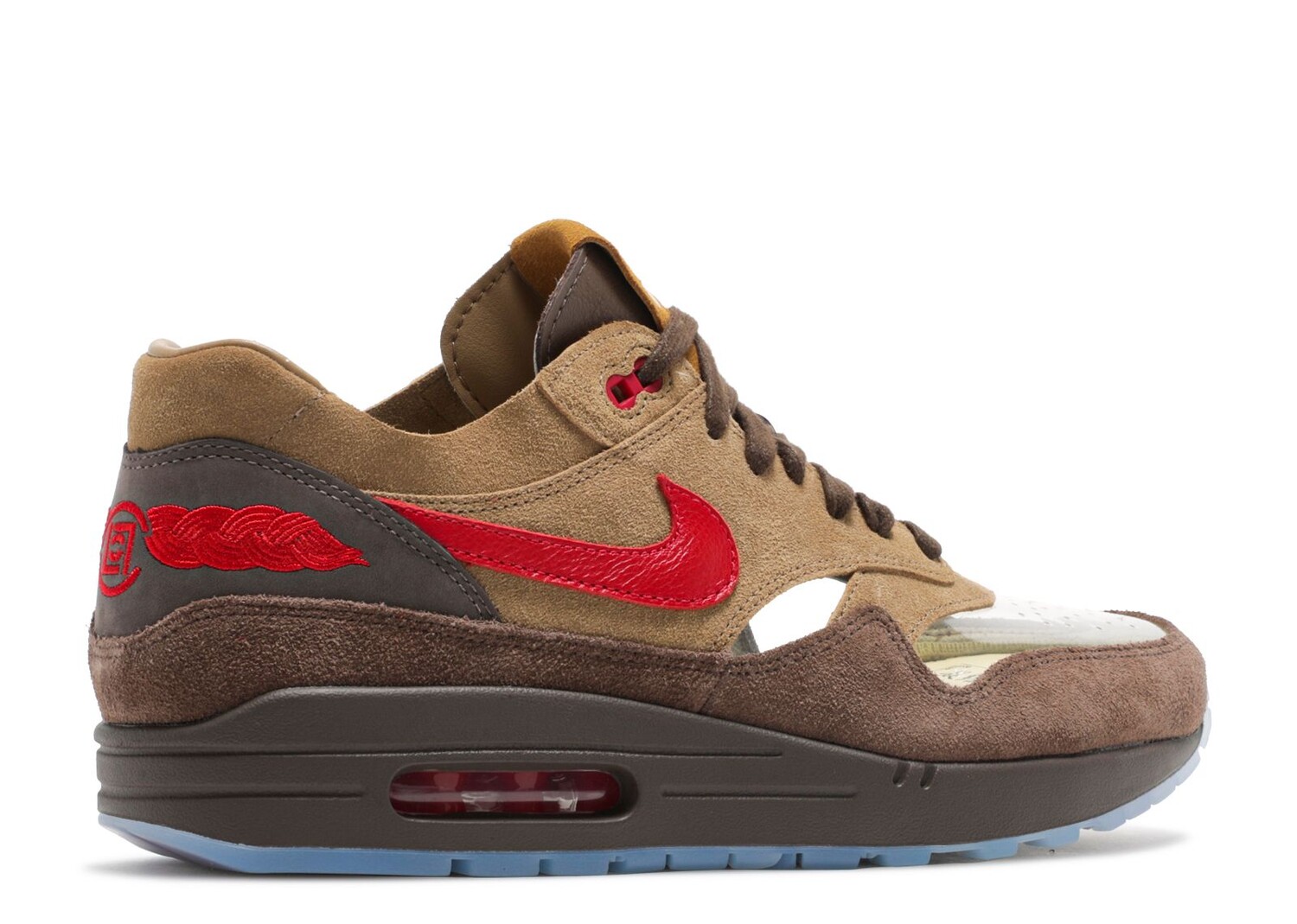 Кроссовки Nike Clot X Air Max 1 'Kiss Of Death Cha', коричневый — фото 3