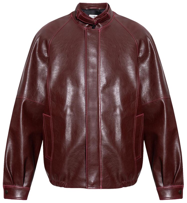 

Куртка MM6 Maison Margiela Faux Leather Sports Jacket 'Burgundy', красный
