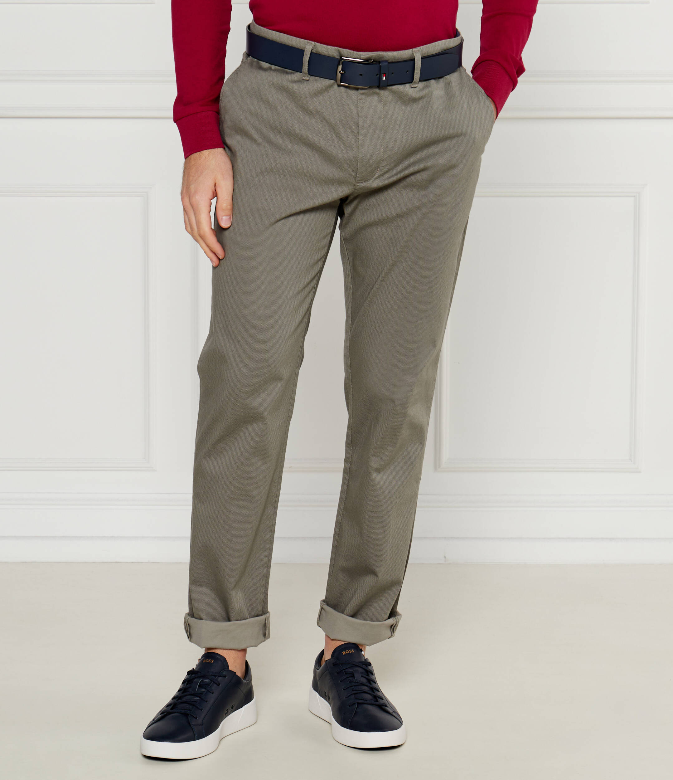 

Брюки Tommy Hilfiger chino Slim Fit, оливково-зеленый