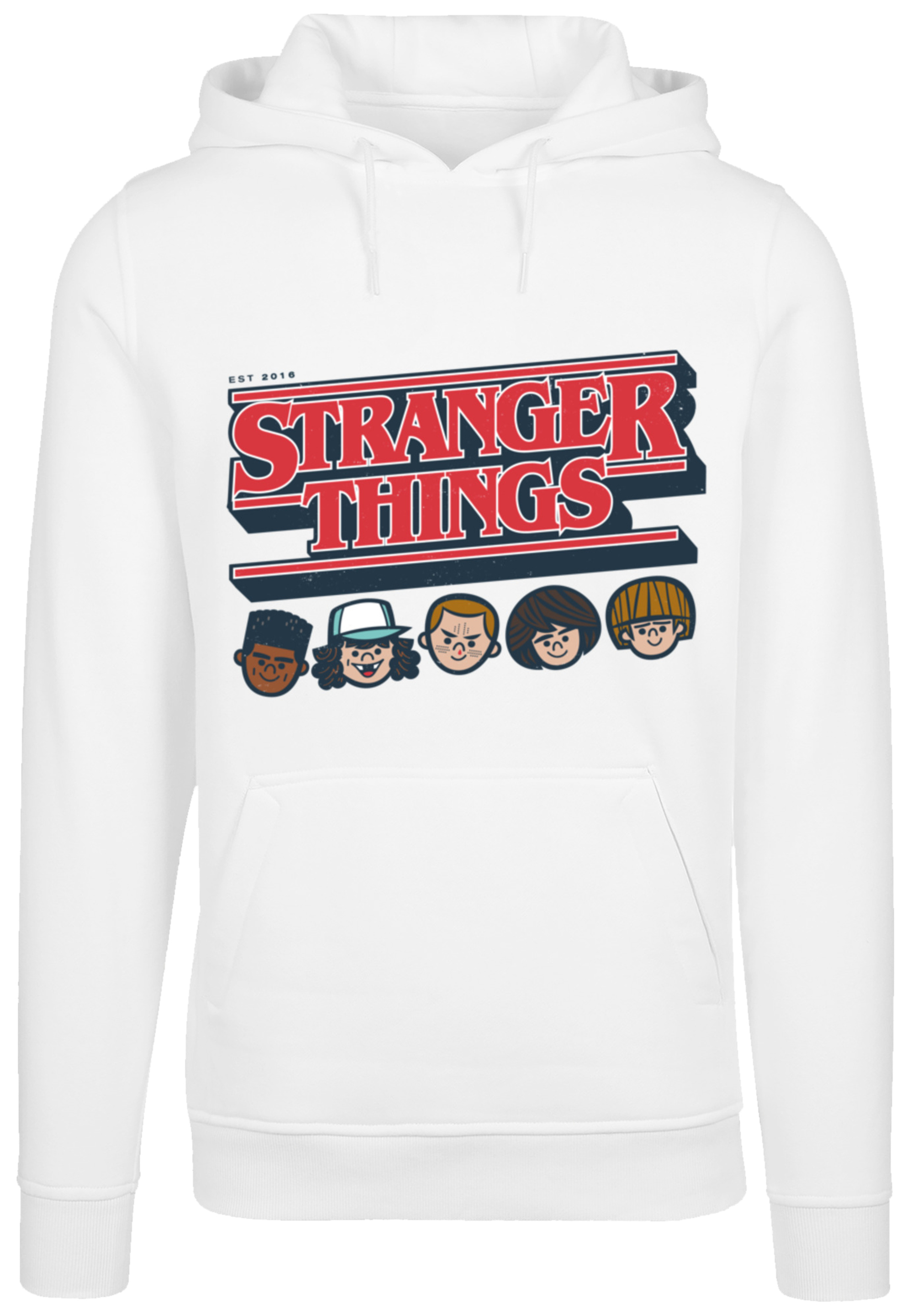 

Пуловер F4NT4STIC Hoodie Stranger Things Caricature Logo Netflix TV Series, белый