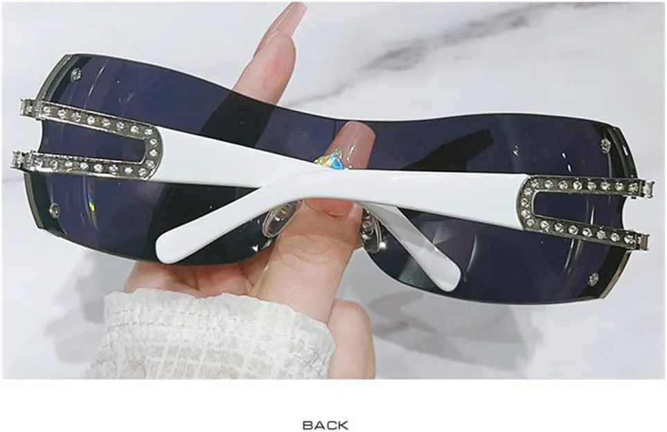 

Овальные солнцезащитные очки без оправы, большие полые солнцезащитные очки для женщин в стиле стимпанк, очки с защитой от ультрафиолета UV400 HDUBFY, Darkpink