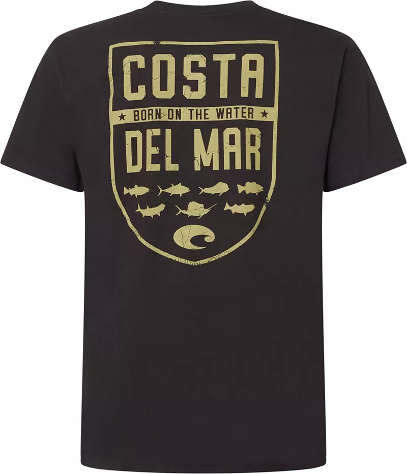 

Мужская футболка Costa Del Mar со щитом, черный