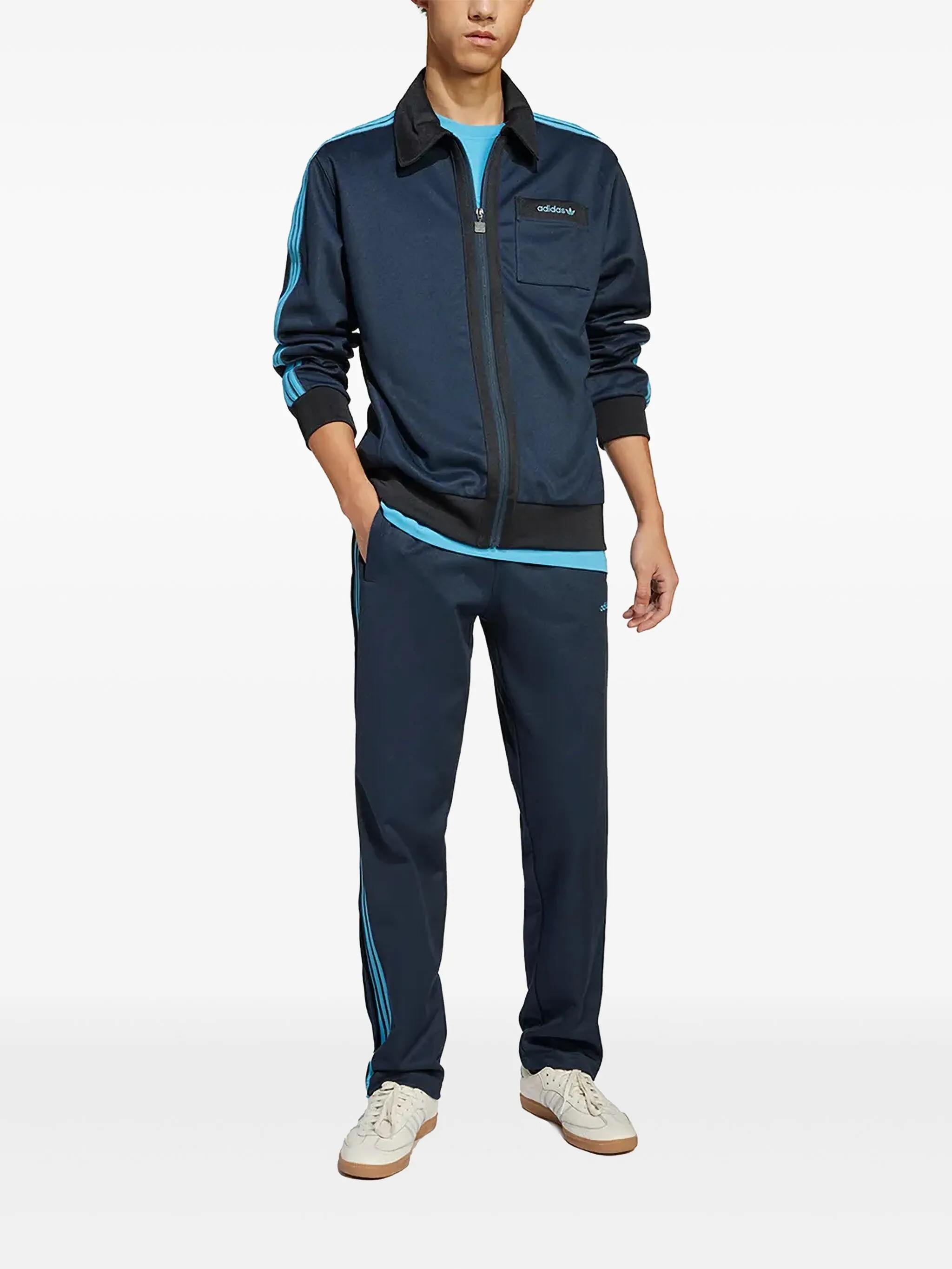 

Куртка с вышитым логотипом Adidas, синий