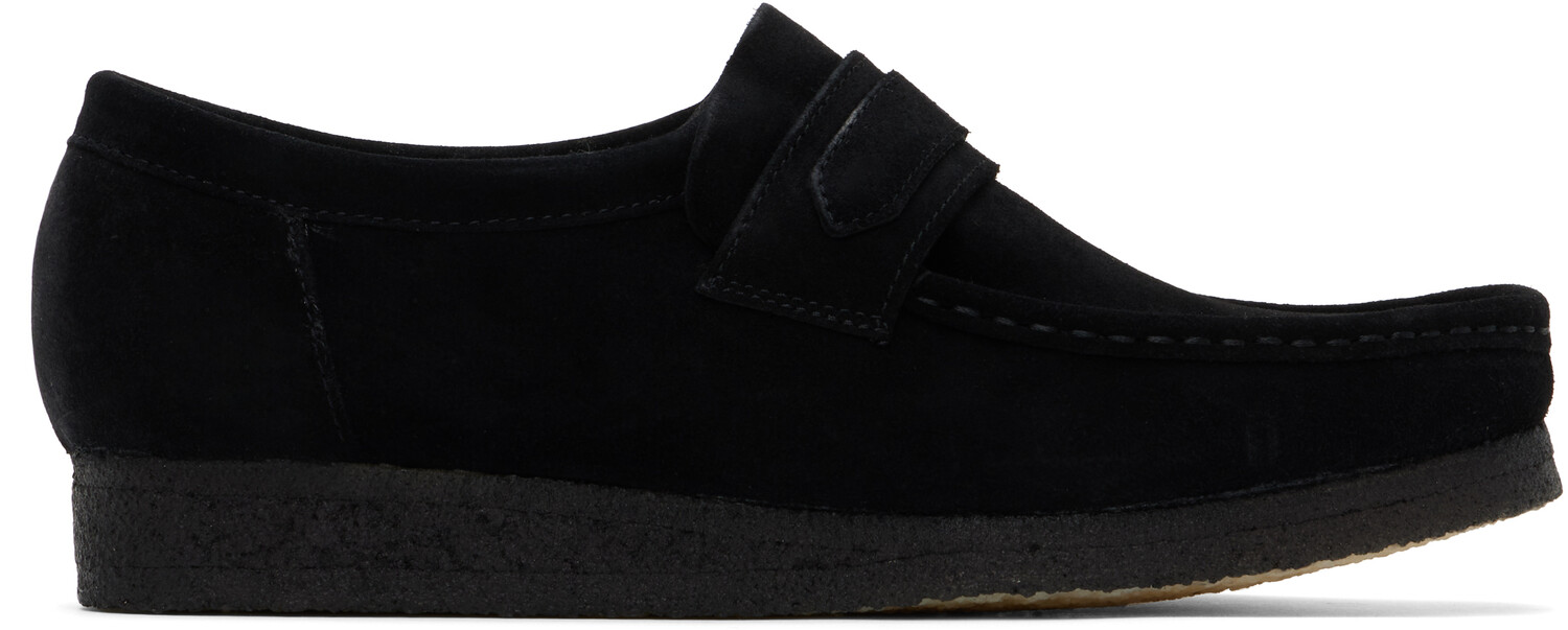 

Черные мокасины Wallabee Clarks Originals, Black suede