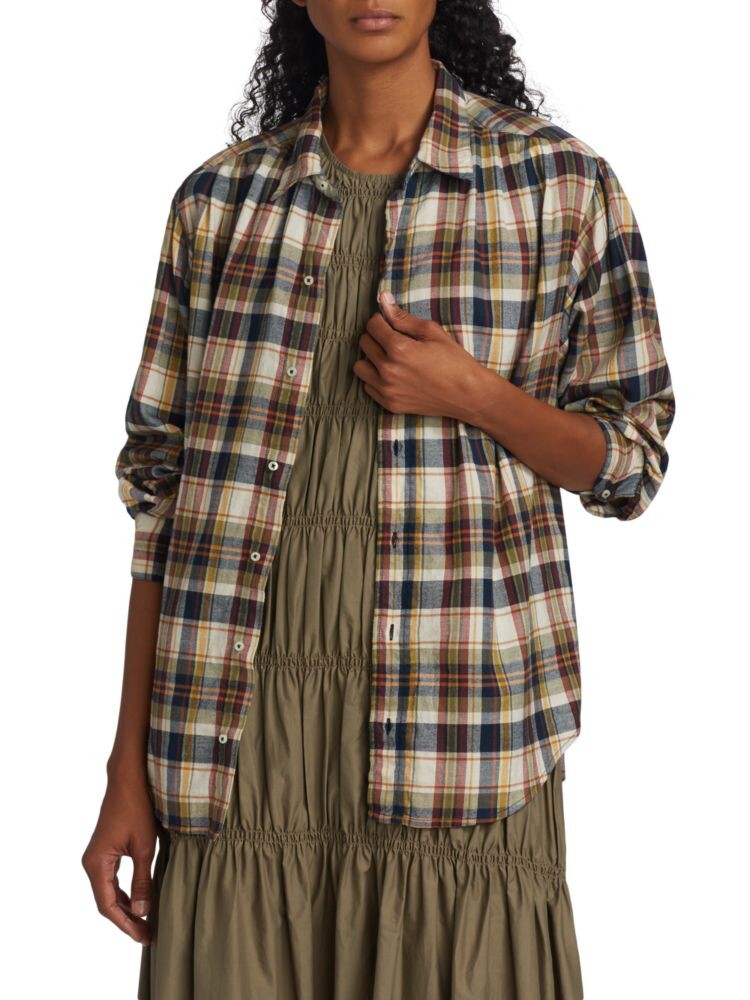 

Топ из морского стекла The Great, цвет Plaid Brown