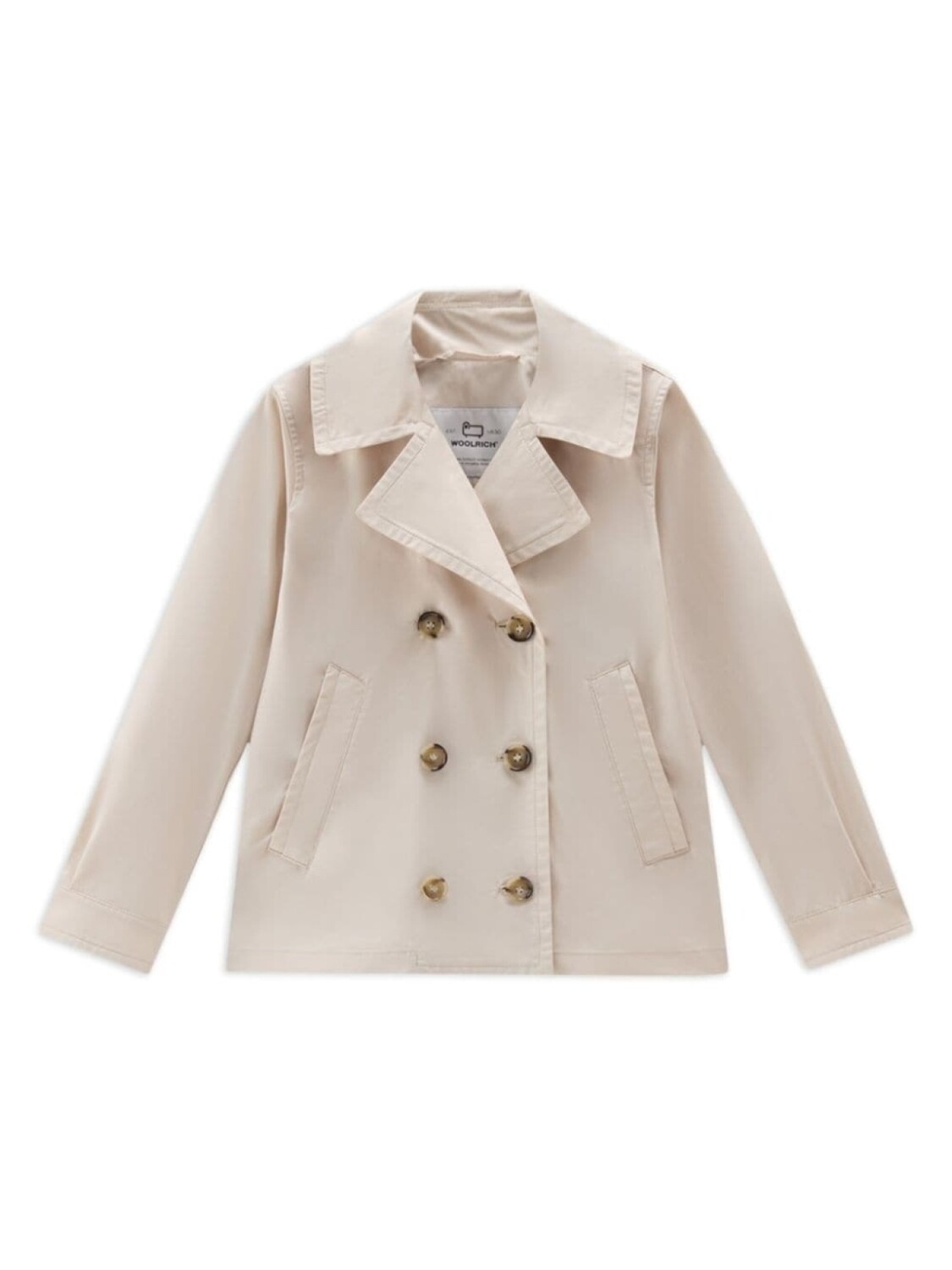 

Woolrich Kids двубортный бушлат Summer, нейтральный цвет