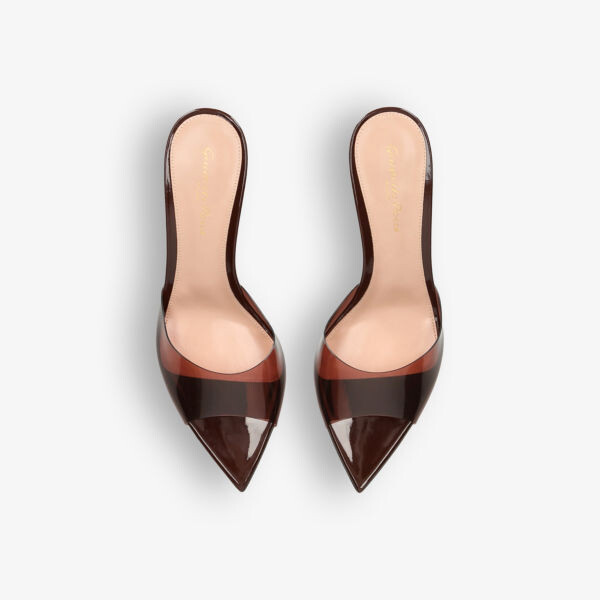 Мюли Vernice на каблуке из ПВХ с открытым носком Gianvito Rossi, коричневый — фото 2