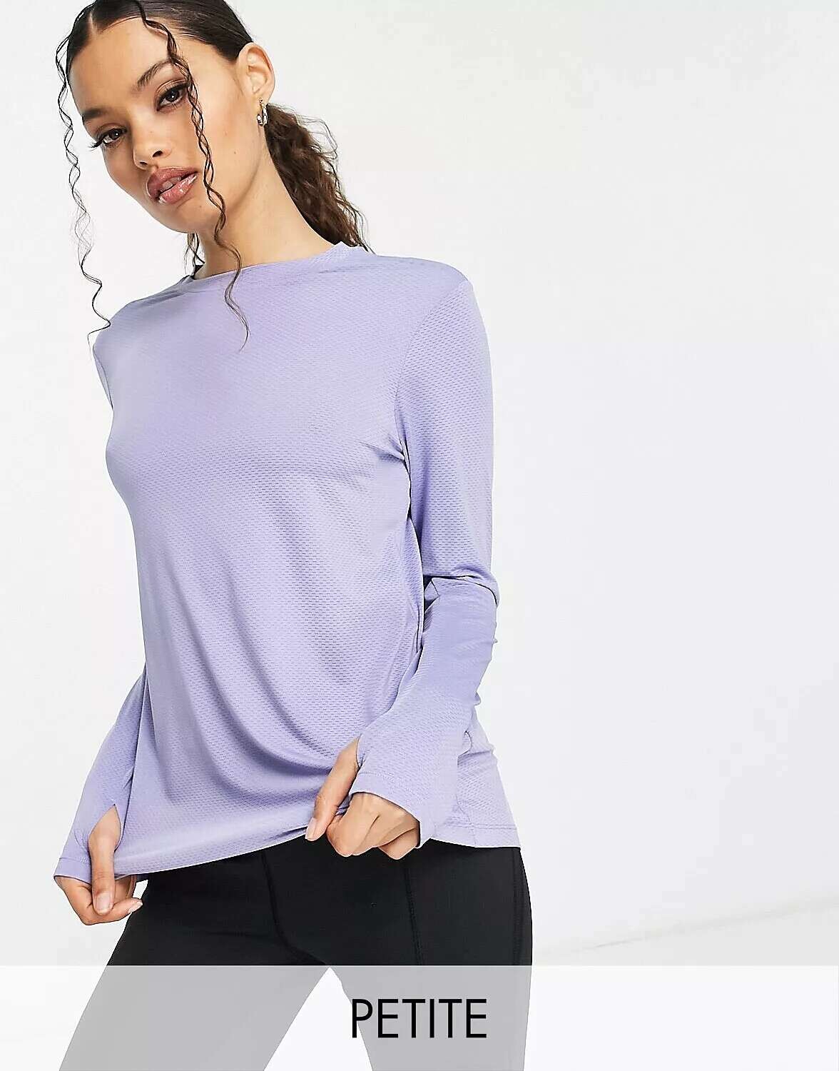 

Сиреневый беговой топ с длинными рукавами ASOS Petite Icon