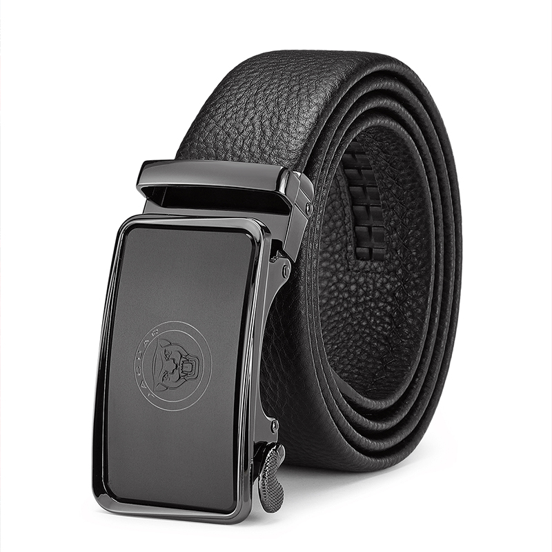 

JAGUAR Мужской ремень из натуральной кожи черный, Black